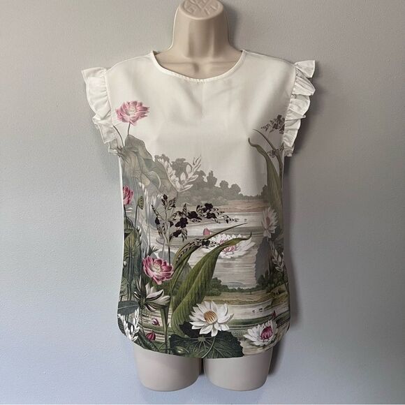Ted Baker London Wonderland Woven Front Tee Size S - Picture 1 of 6